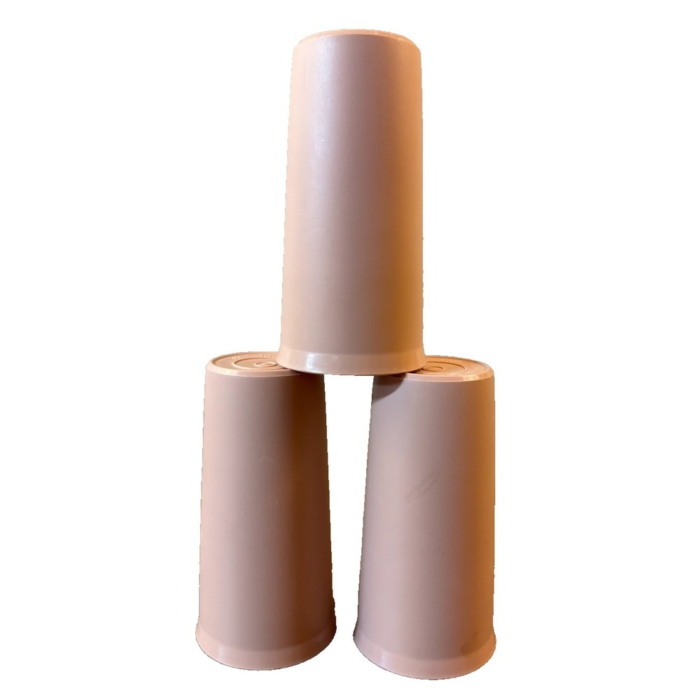 Vintage Tupperware Tumblers Cups #116 Pastel Pink Rose 9 Ounce Lot Set Of 3